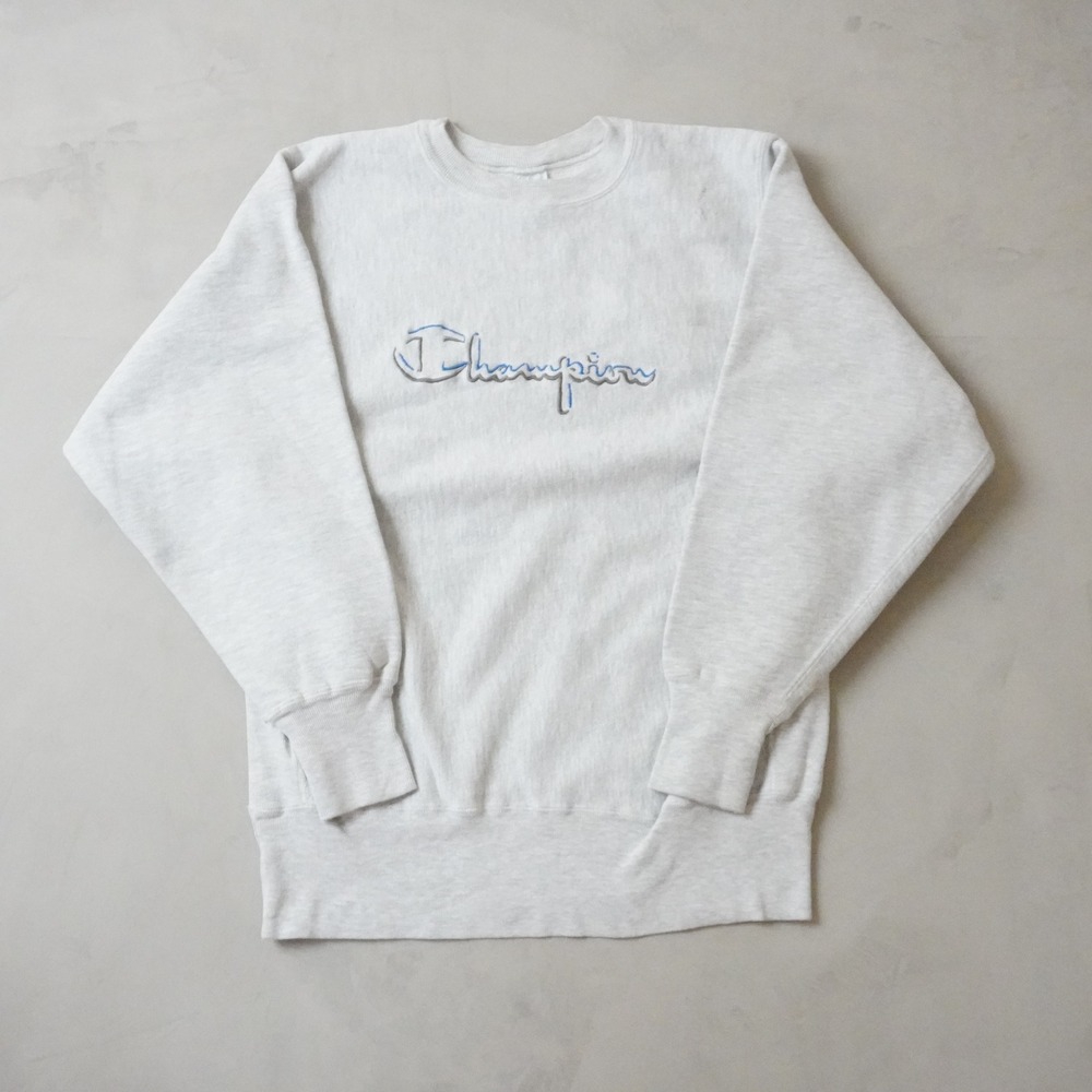 Vintage Champion Reverse Weave Sweatshirt Medium Womens 90s Grey Script Logo USA